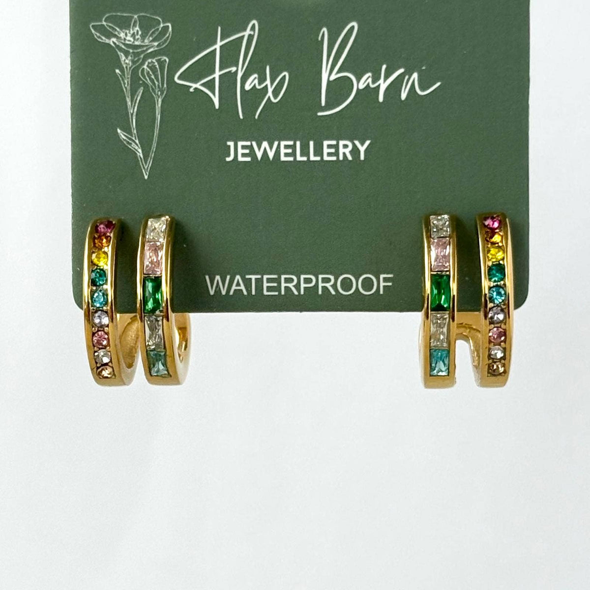 Double Hoop Studs - Multi Colour