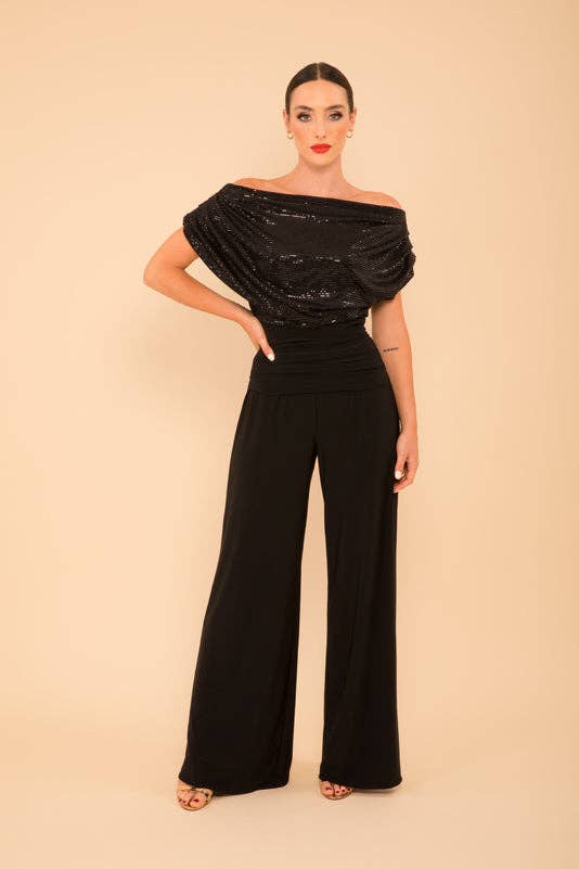 ATOM Carbon Jumpsuit - Black with Sequin Sparkle Top