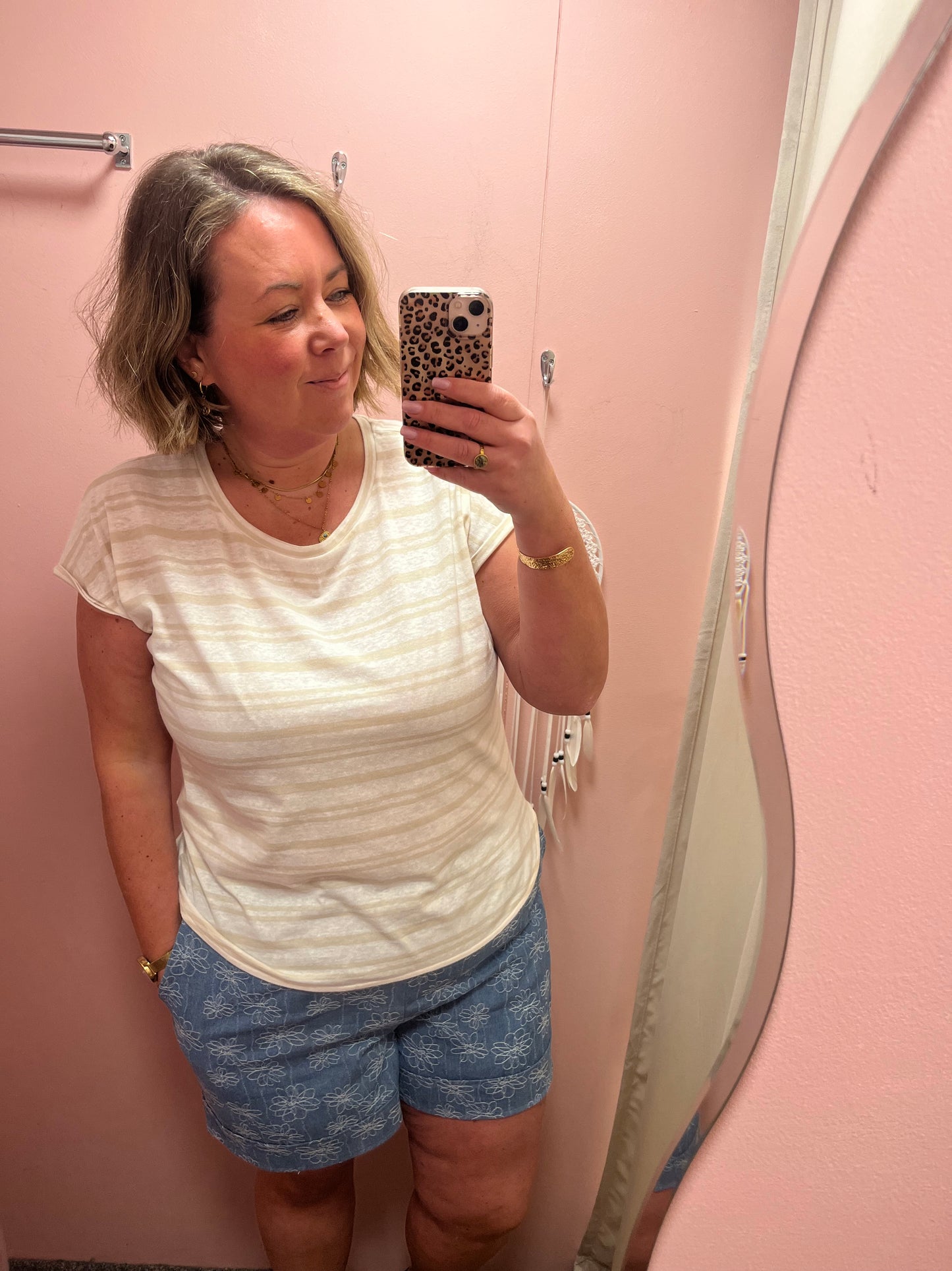 Julietta Stripe Tee - Oatmeal