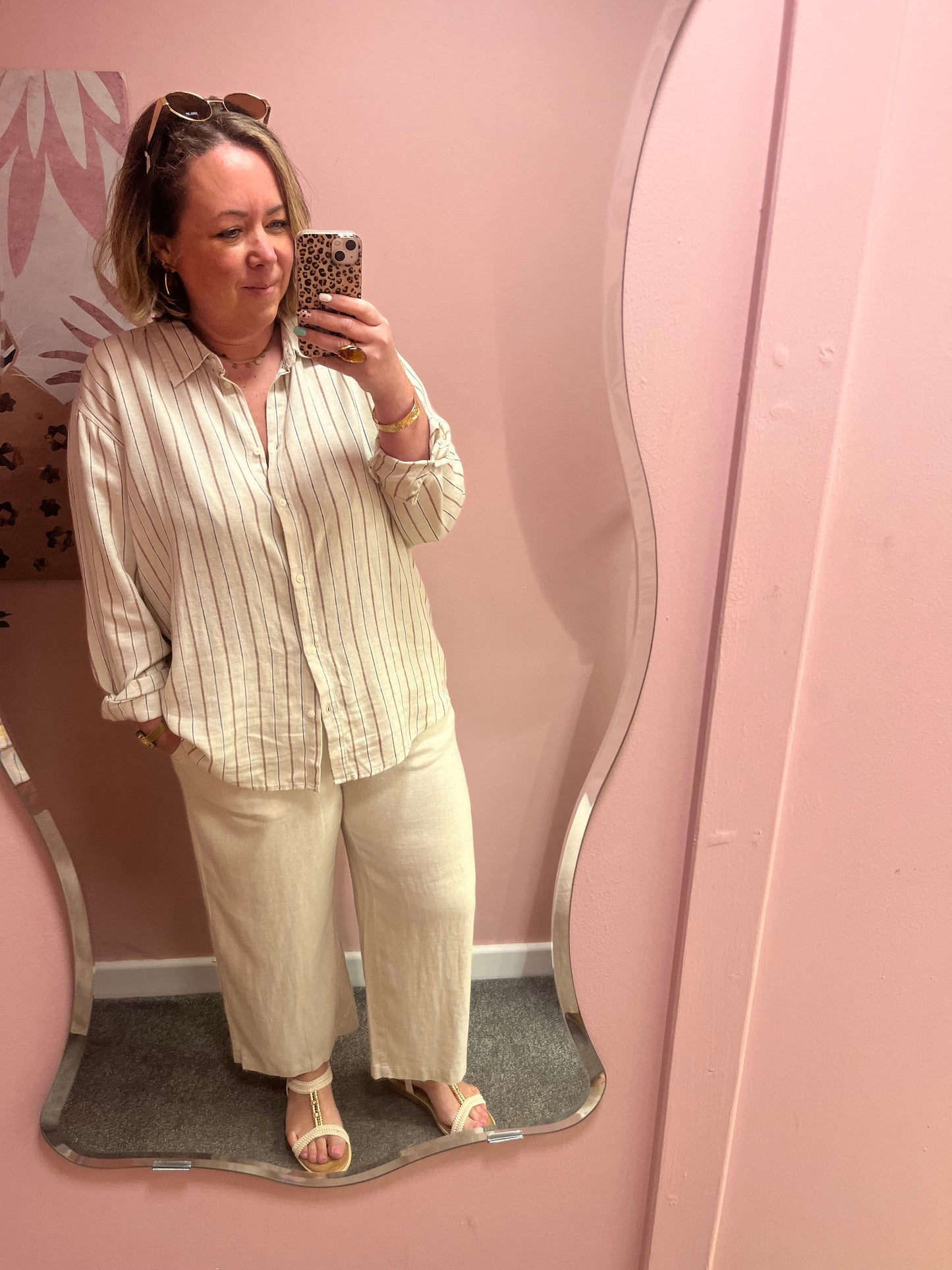 The Amalfi Linen Blend Loose Fit Trouser - Ecru