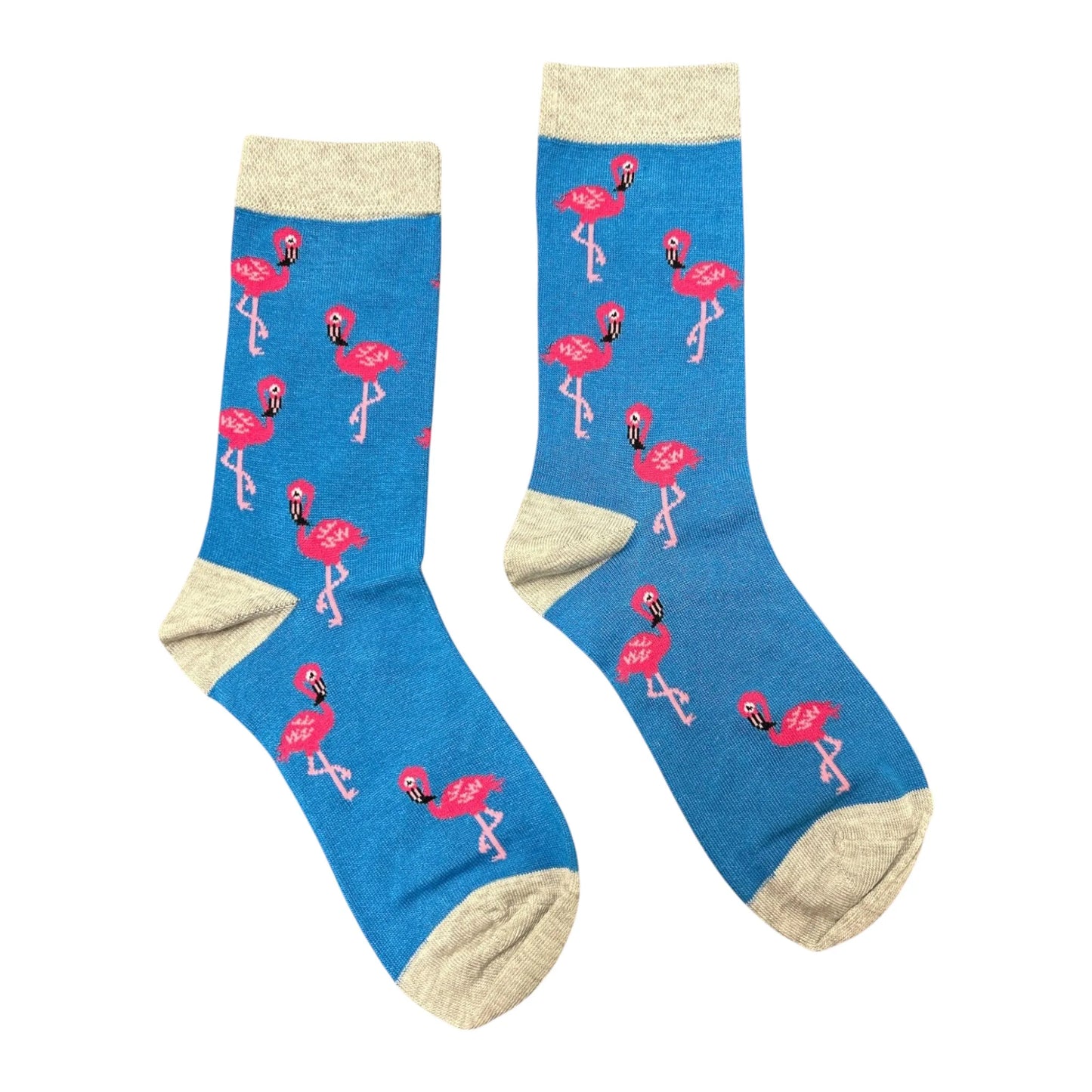 Bamboo Sock - Blue Flamingo