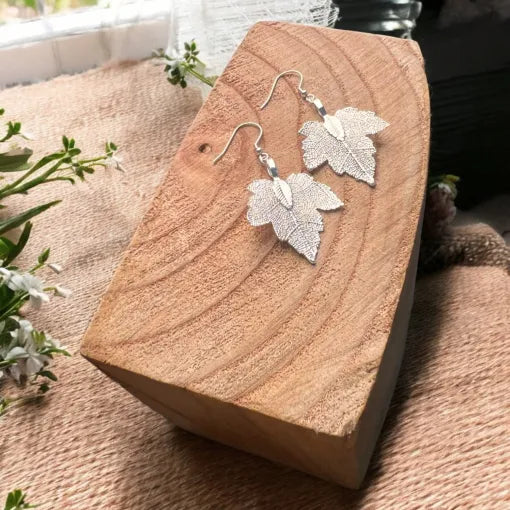 Oak Leaf Earring - Silver