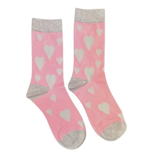 Bamboo Sock - Pink Heart