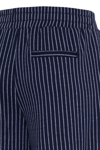 Soft Wide Leg Trouser - Navy Stripe