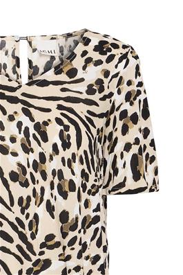 ICHI Marrakech Short Sleeve Top - Animal Print