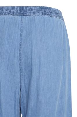 ICHI Wide Leg Denim Chambray Trouser