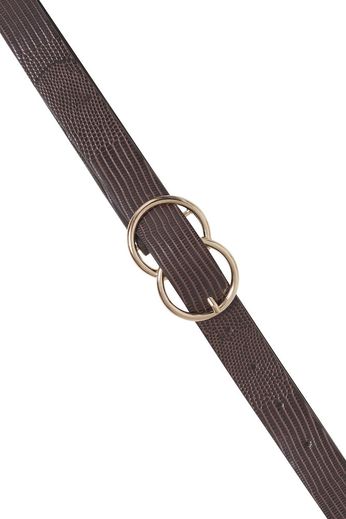 Brown Belt with Gold Rings