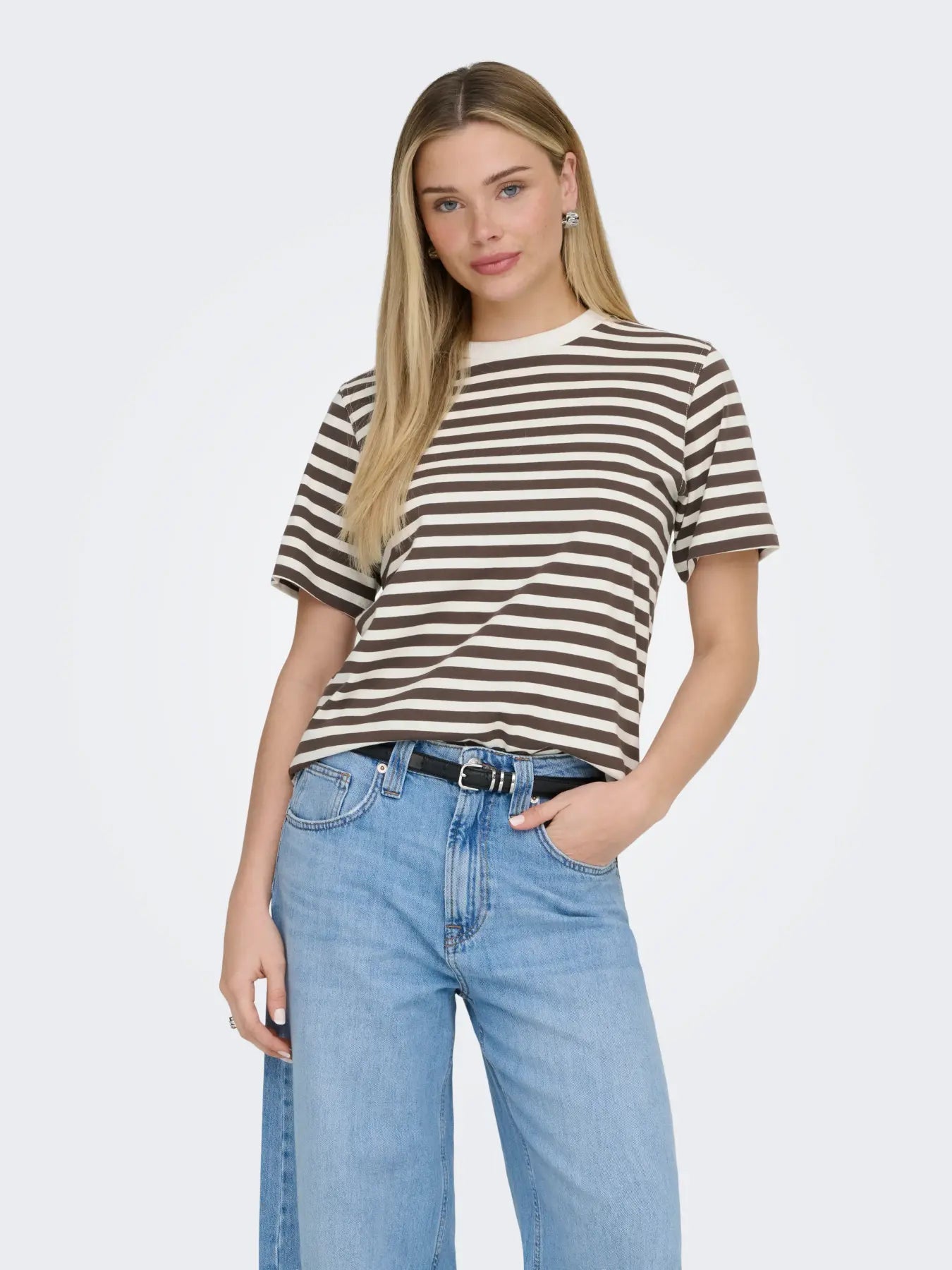 Box Fit Tee - Chocolate Stripe