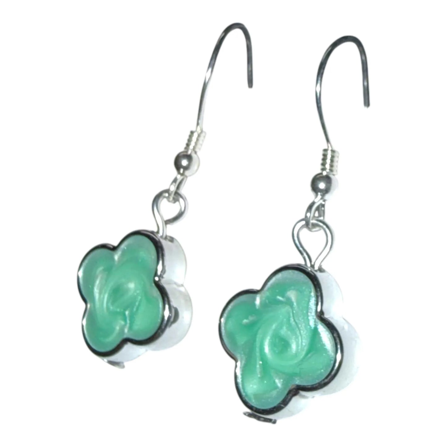 Clover Drop Earring - Silver / Green
