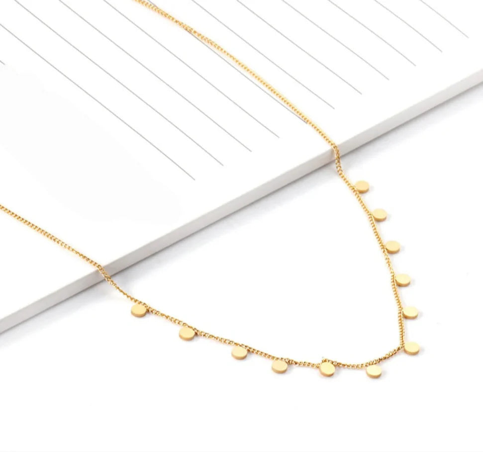 MG Mini Disc Short Necklace - Gold