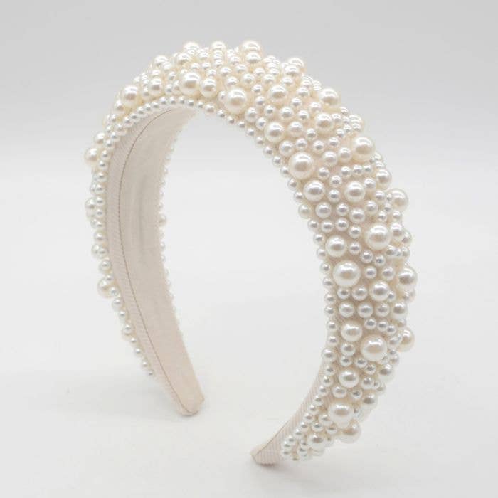 Chunky Pearl Headband - Cream