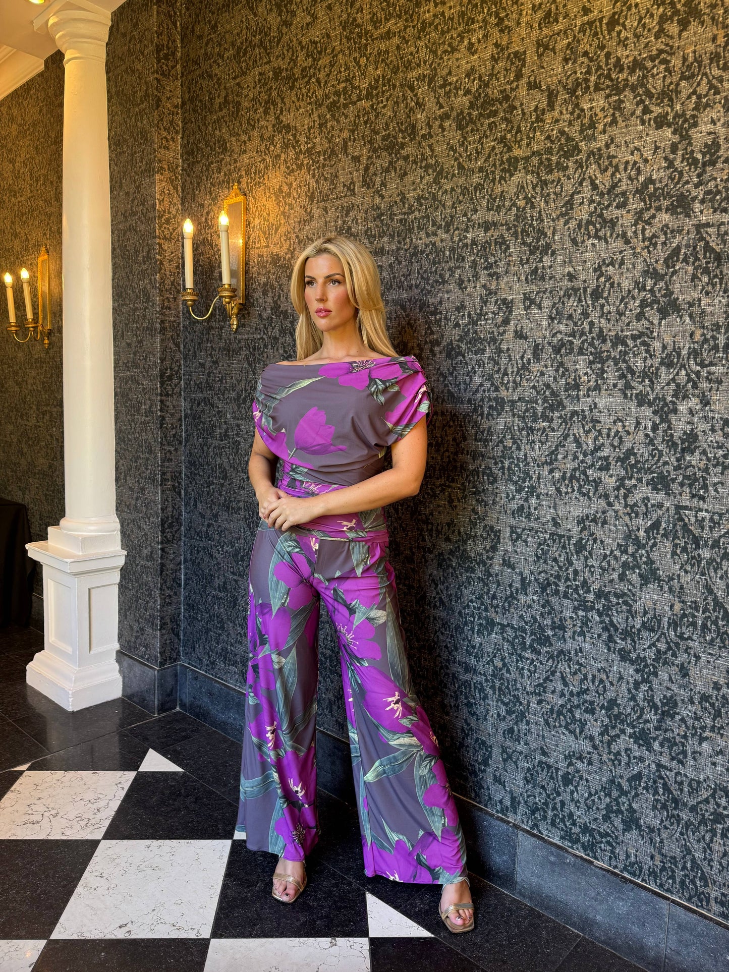 ATOM Carbon Jumpsuit - Magenta Lily Print