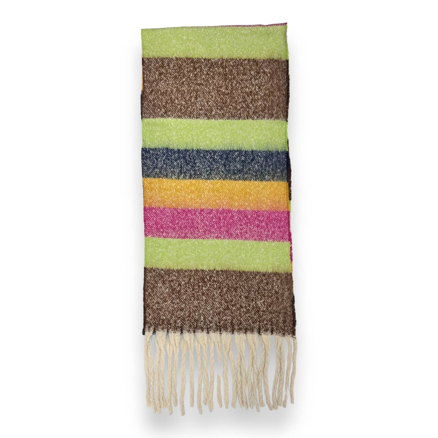 Fluffy Stripe Blanket Scarf - Multi