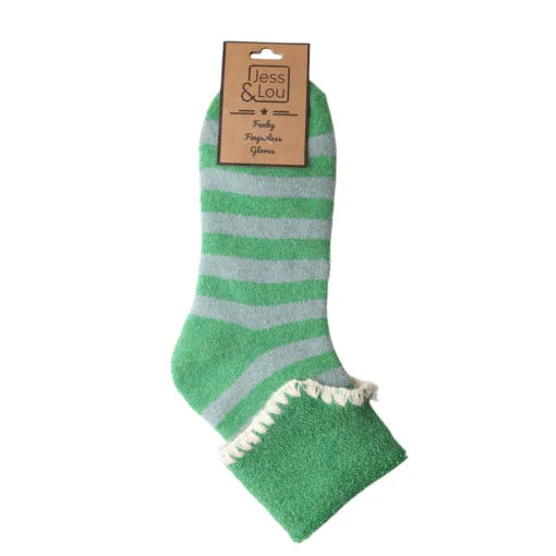 Cosy Sock with Cuff - Green Stripe