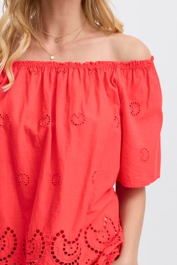 Broderie Anglaise Top - Hibiscus