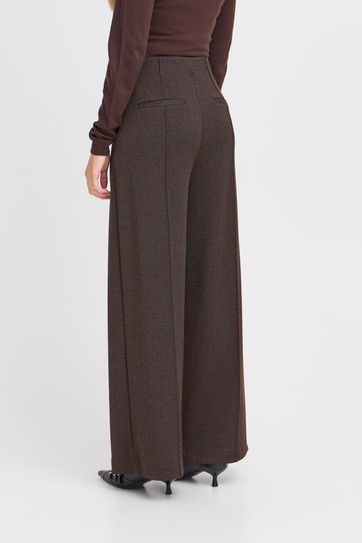 Kate Jacquard Trouser - Brown Herringbone