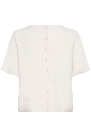Mara Knit Top with Button Back - Cloud