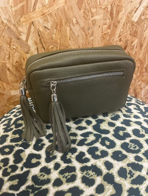 Isla Soft Leather Handbag - Olive Green