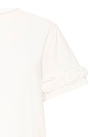 Rose Sleeve Oversized Tee - White
