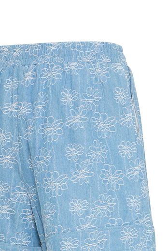 Soft Denim Embroidered Short