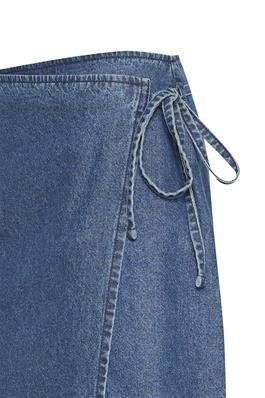 ICHI Wrap Denim Short Skirt