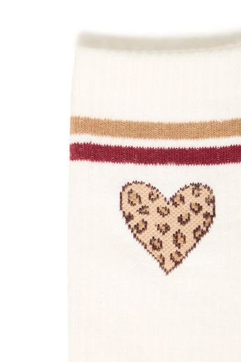 Socks - White Leopard Heart