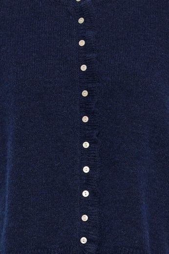 Knit Buttoned Waistcoat - Navy