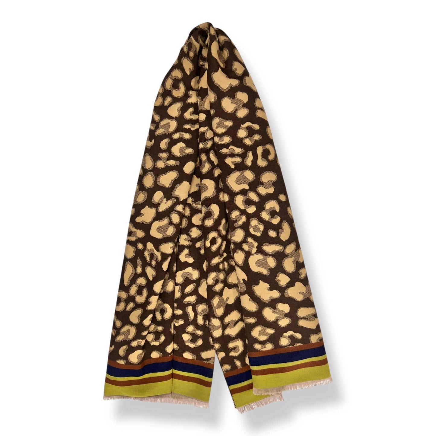 Leopard Print Scarf with Border