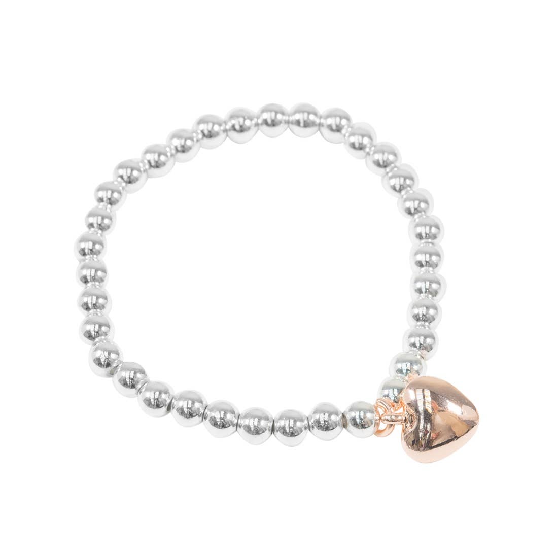 Ball Bracelet with Puffed Heart Charm