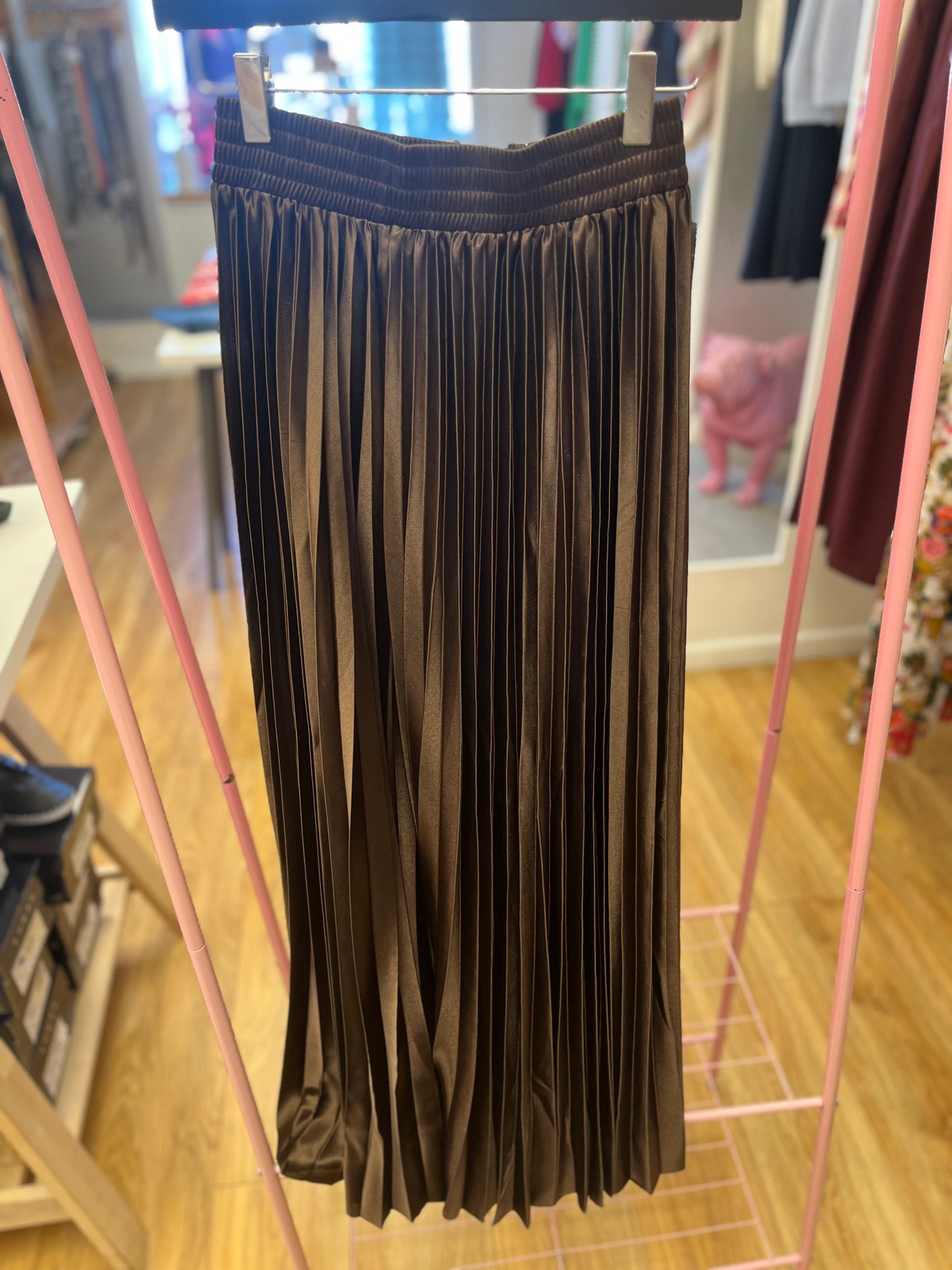 Satin Pleated Maxi Skirt - 3 Colours