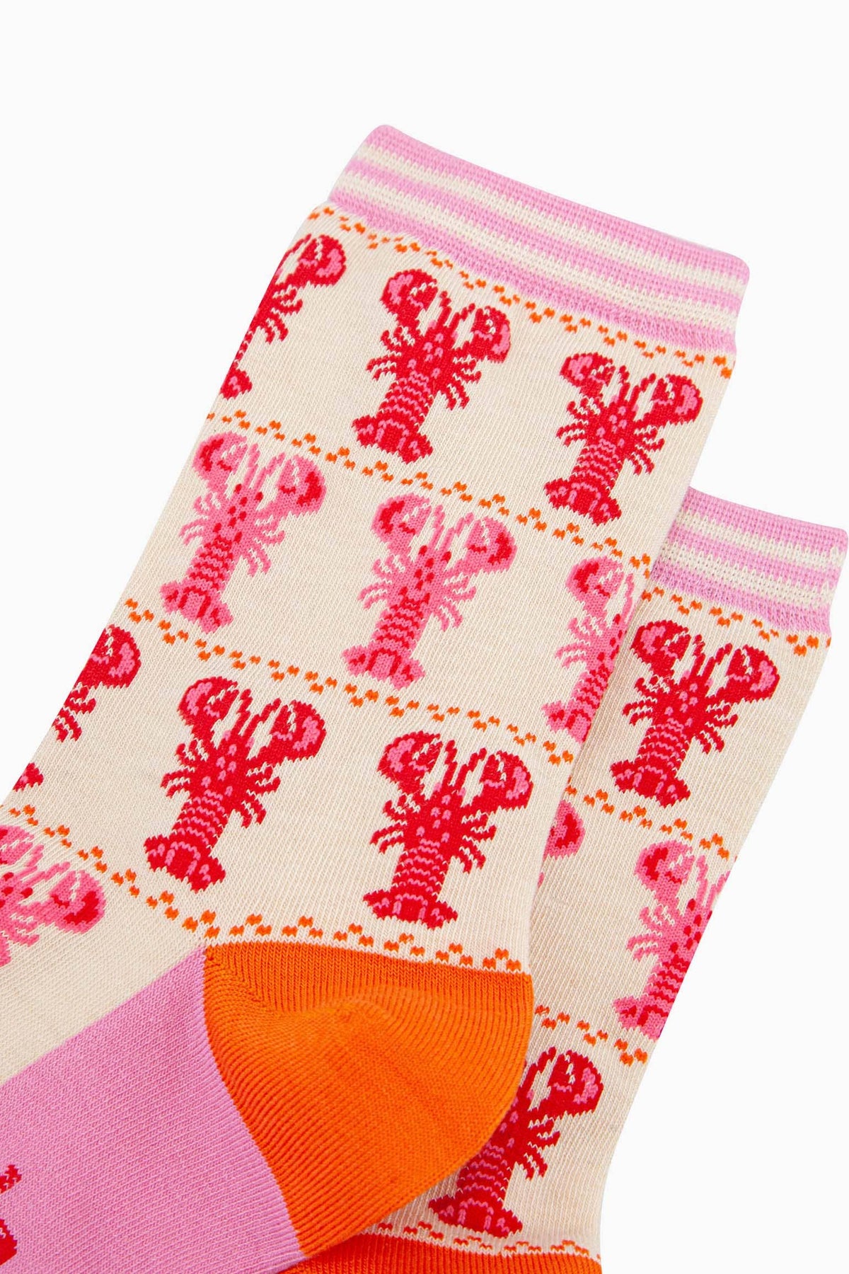 Bamboo Socks - Lobster Stripes