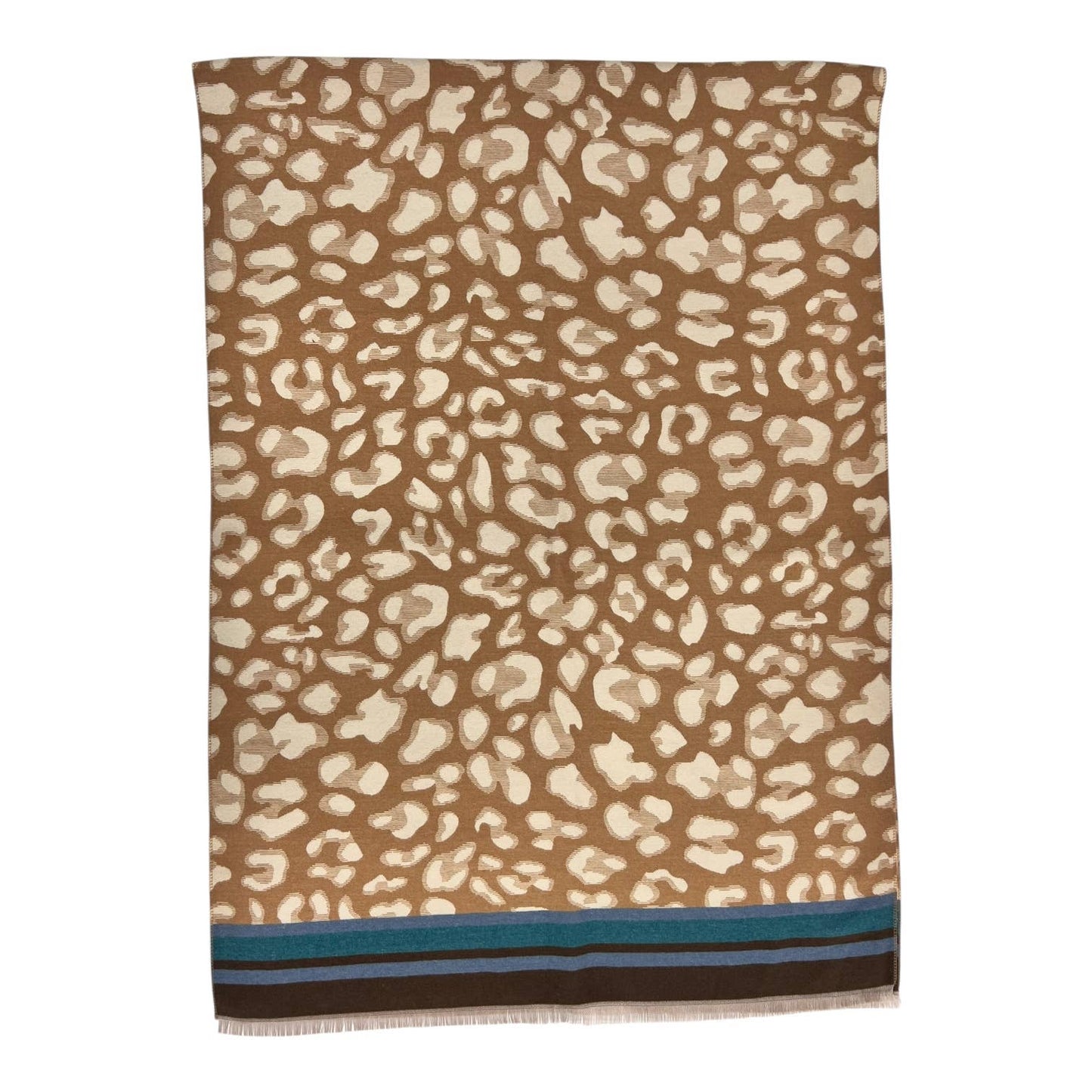 Leopard Print Scarf with Border