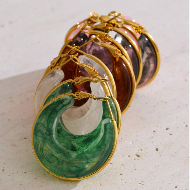 MG Acrylic Hoop Earrings - 2 Colours