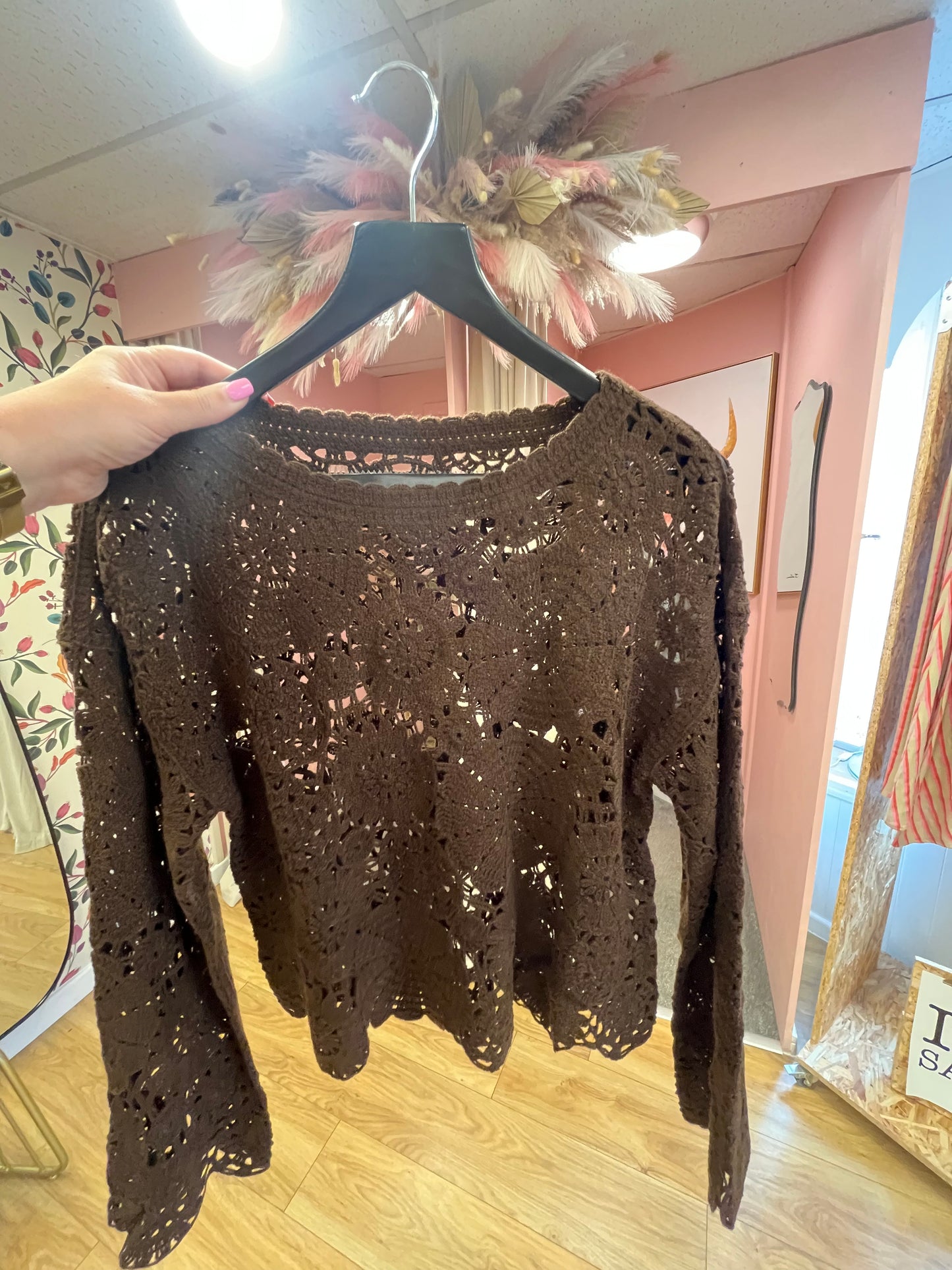 Crochet Top - Coffee Brown