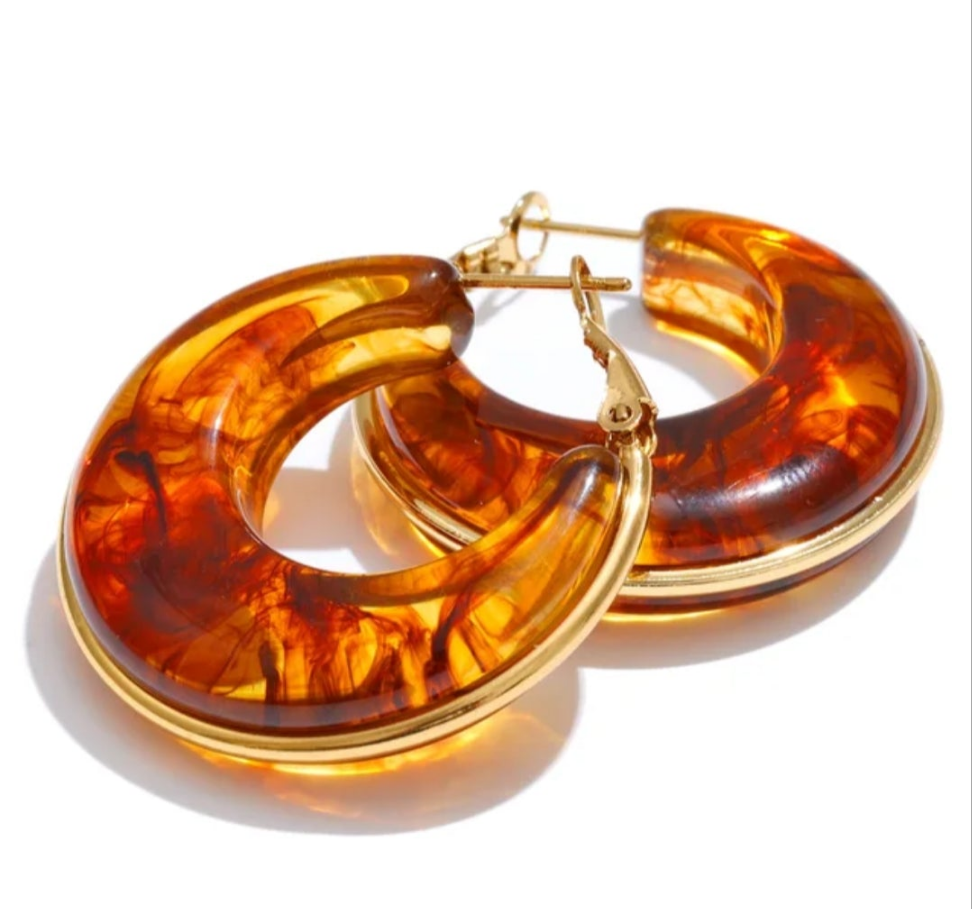 MG Acrylic Hoop Earrings - 2 Colours