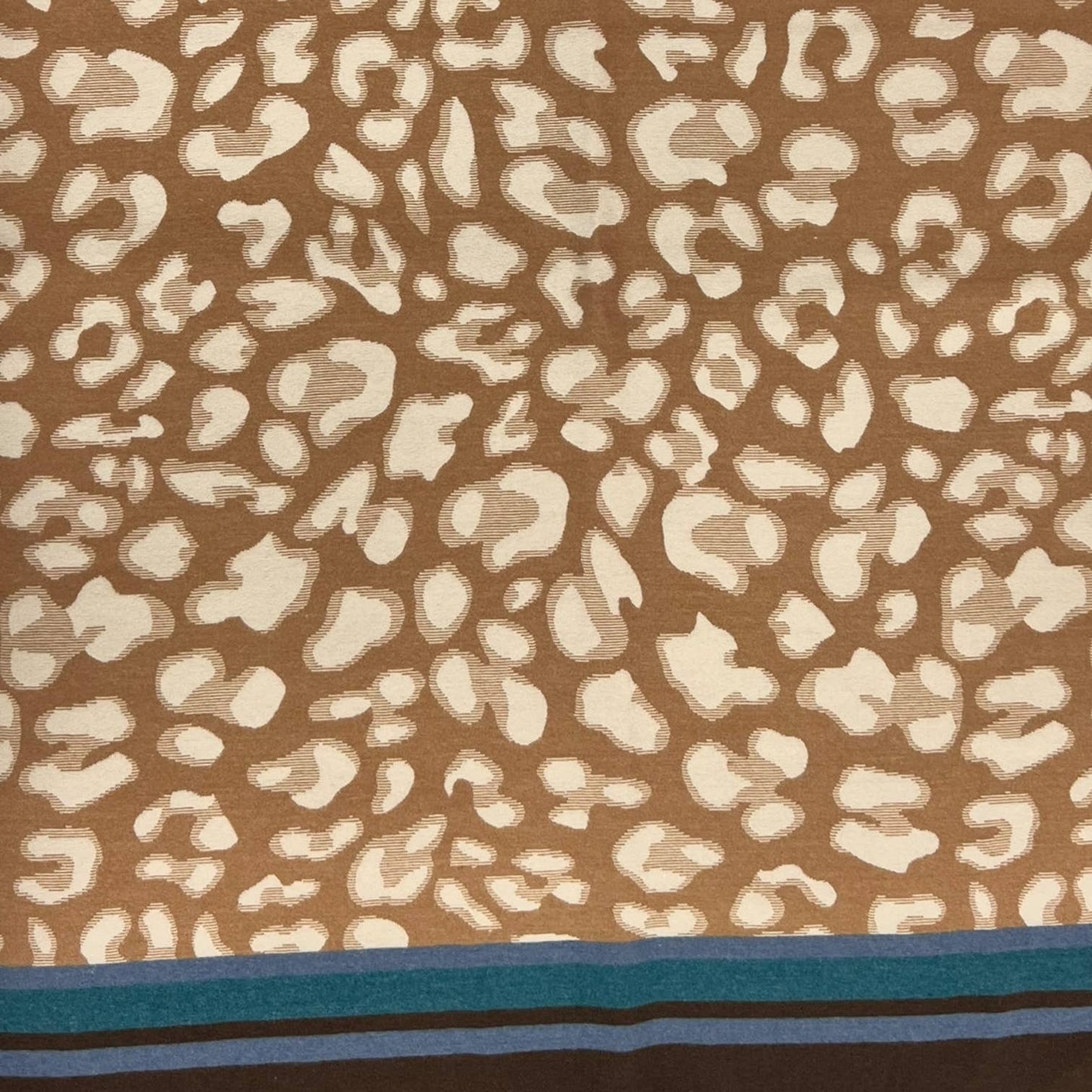 Leopard Print Scarf with Border