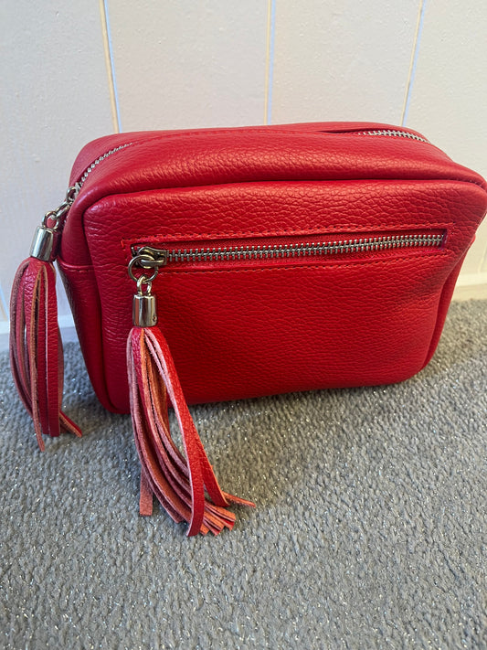 Isla Soft Leather Handbag - Red