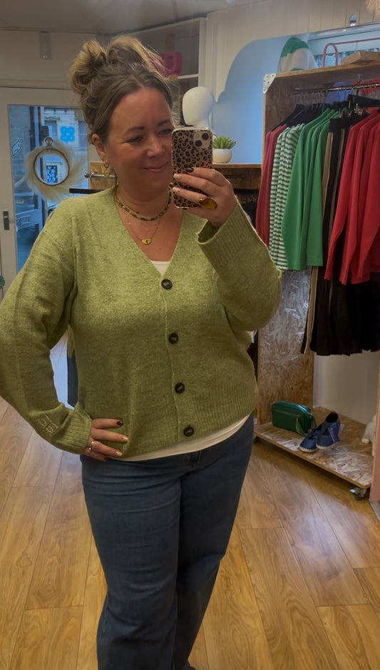 Bailey Loose Fit Cardigan - Iguana Green