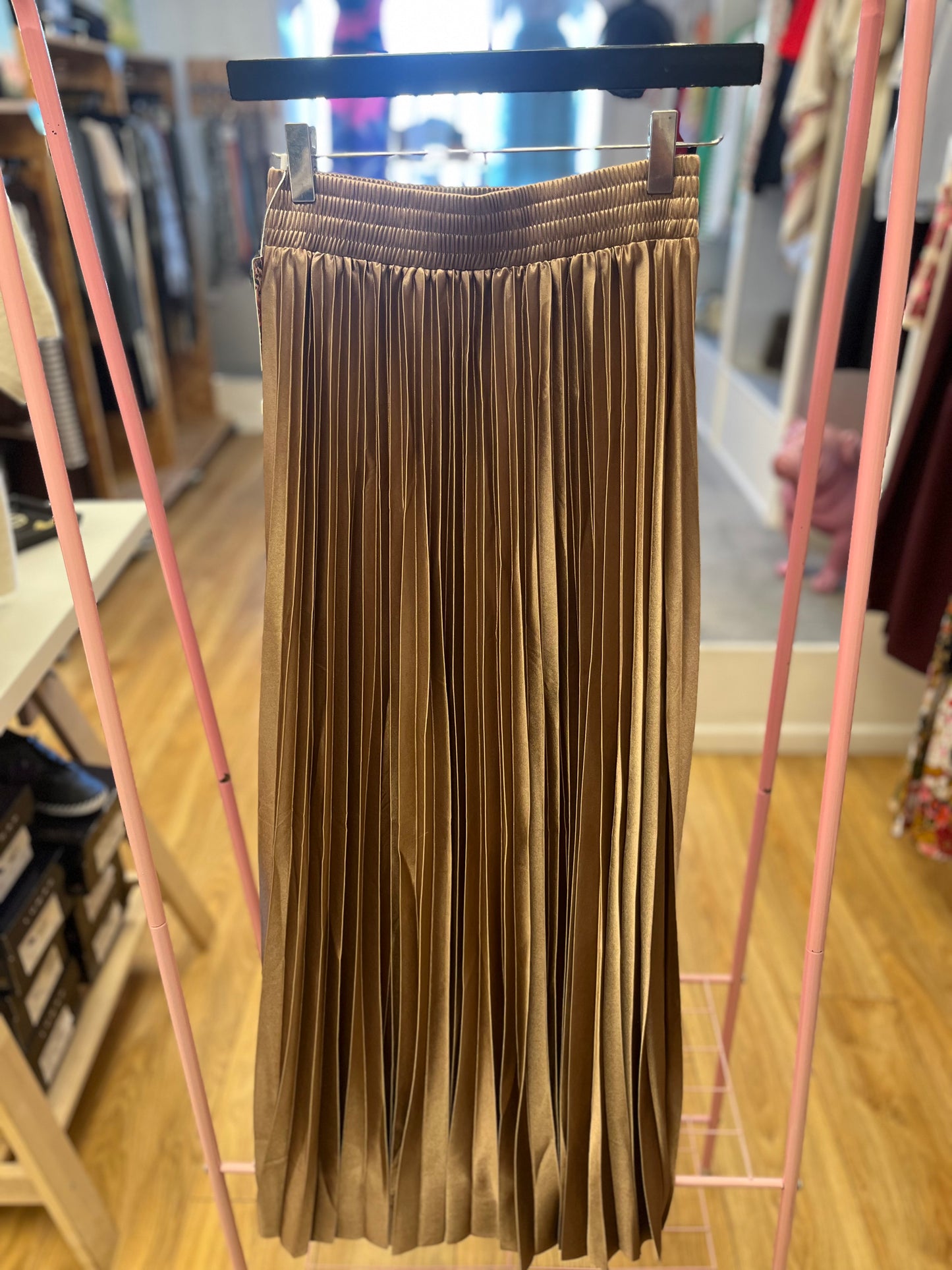 Satin Pleated Maxi Skirt - 3 Colours