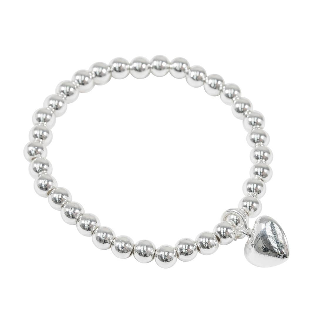 Ball Bracelet with Puffed Heart Charm