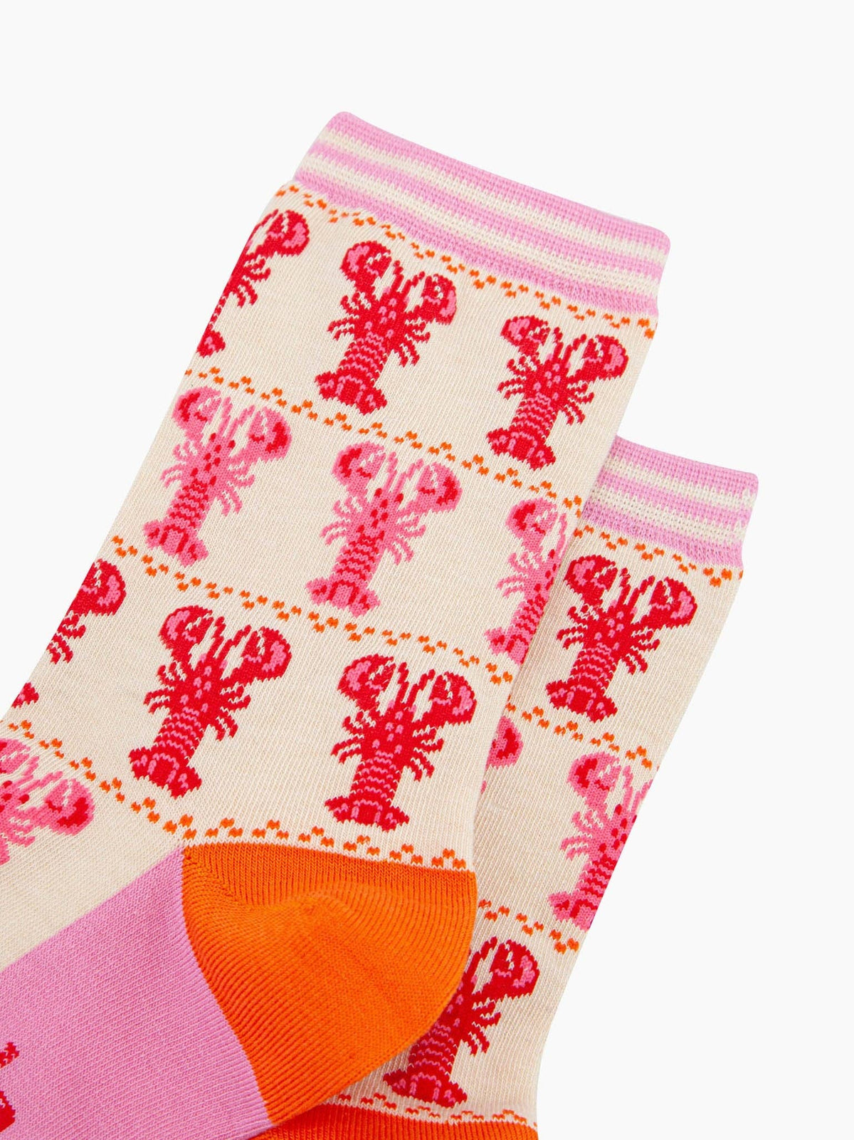 Bamboo Socks - Lobster Stripes
