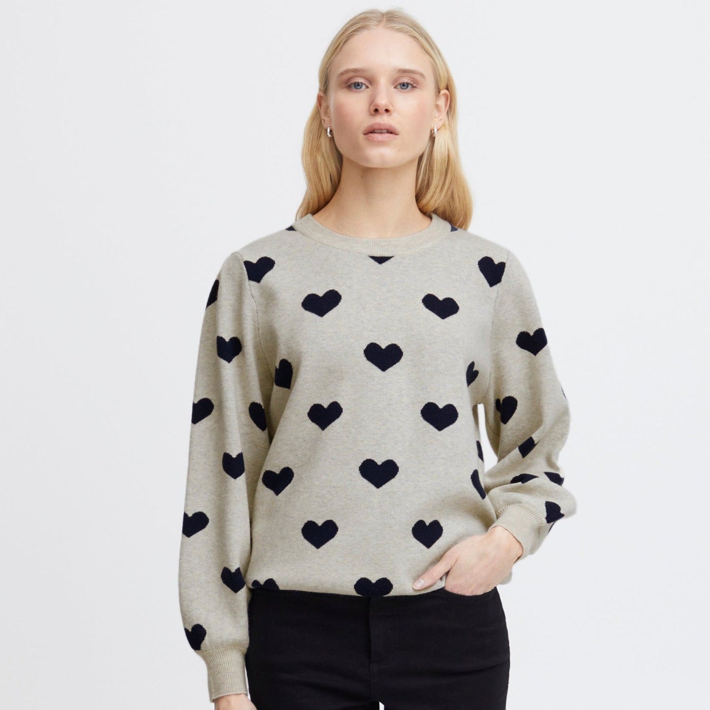 Navy Heart Knit