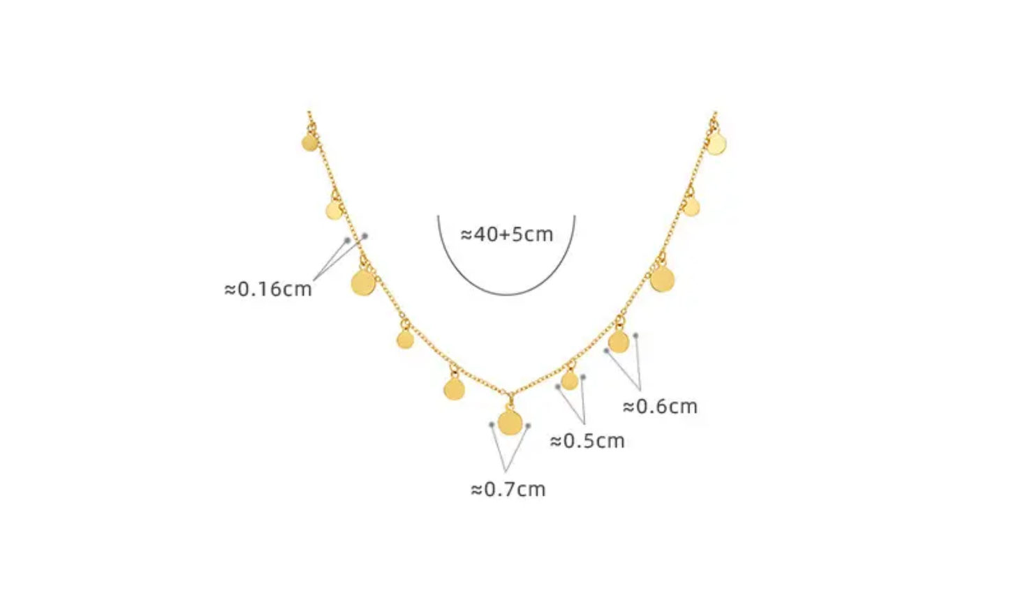 MG Single Gold Coin Short Necklace