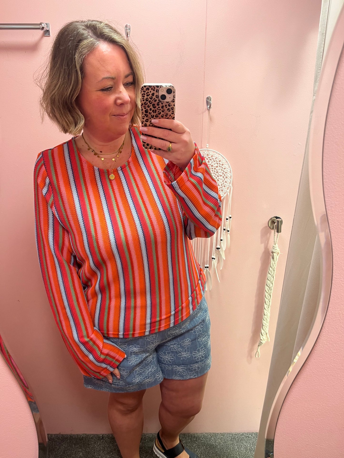 Soft Denim Embroidered Short
