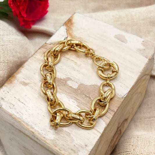 Multi link chain Bracelet - Antique Look Gold