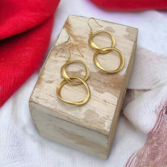 Gold Statement Drop Loop Earrings