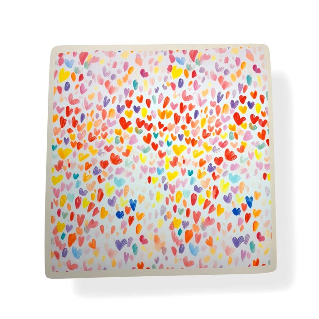 Multi Heart Print Neck Scarf