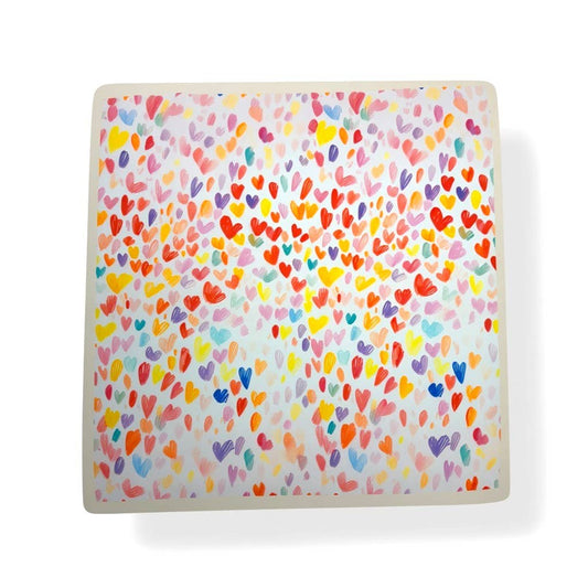 Multi Heart Print Neck Scarf