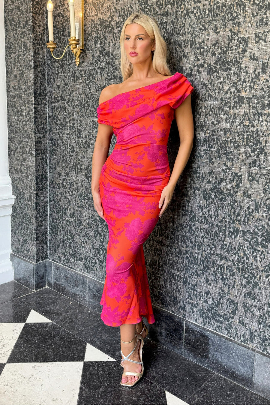 ATOM  Mercury Dress - Fuchsia & Orange