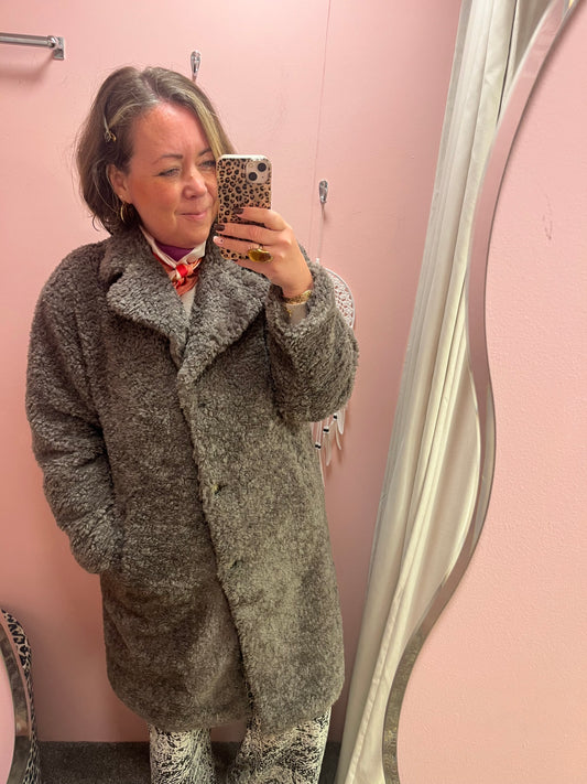 Teddy Coat - Mink Grey